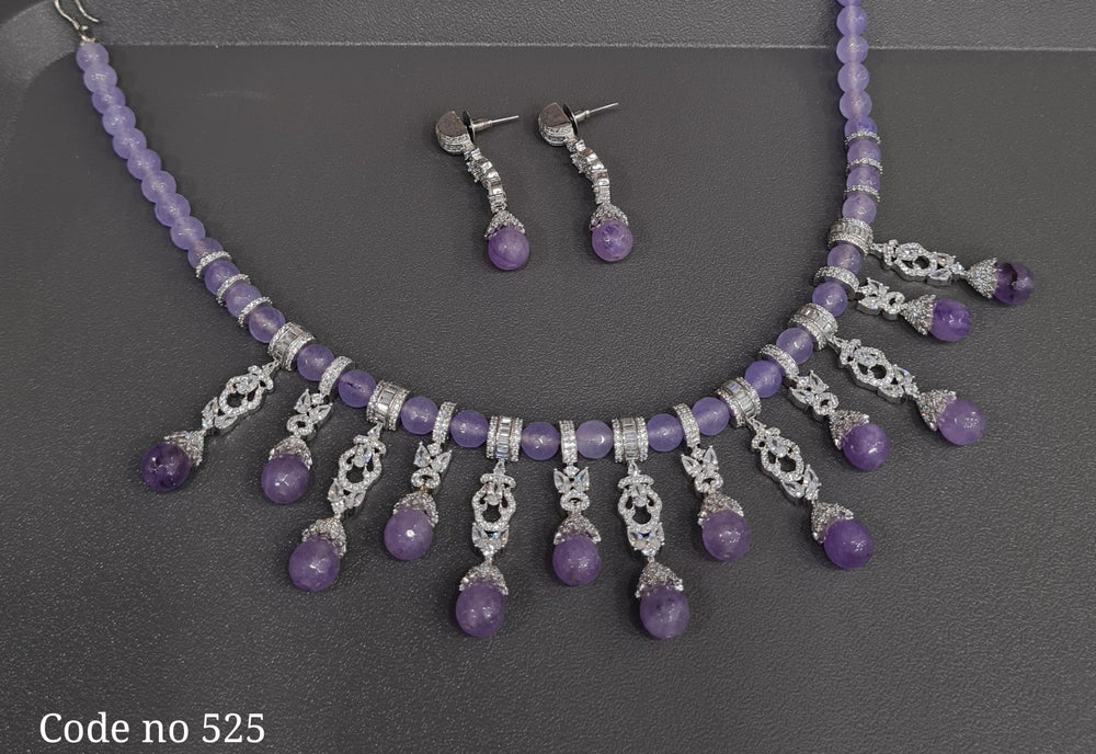 Cz Necklace 03942 - KRISHNA'S SWETA JEWELLERY