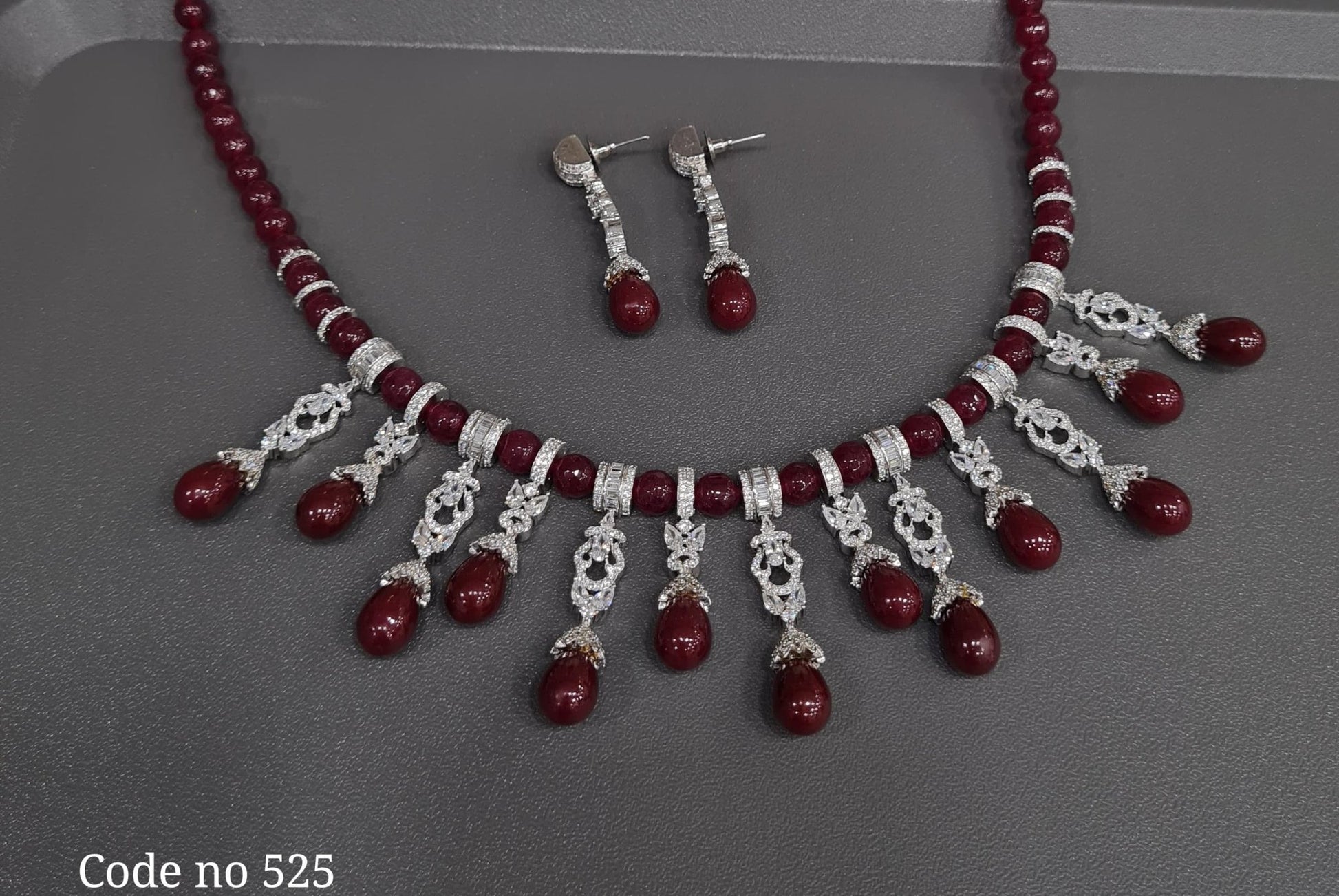 Cz Necklace 03942 - KRISHNA'S SWETA JEWELLERY