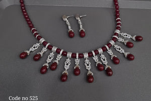Cz Necklace 03942 - KRISHNA'S SWETA JEWELLERY