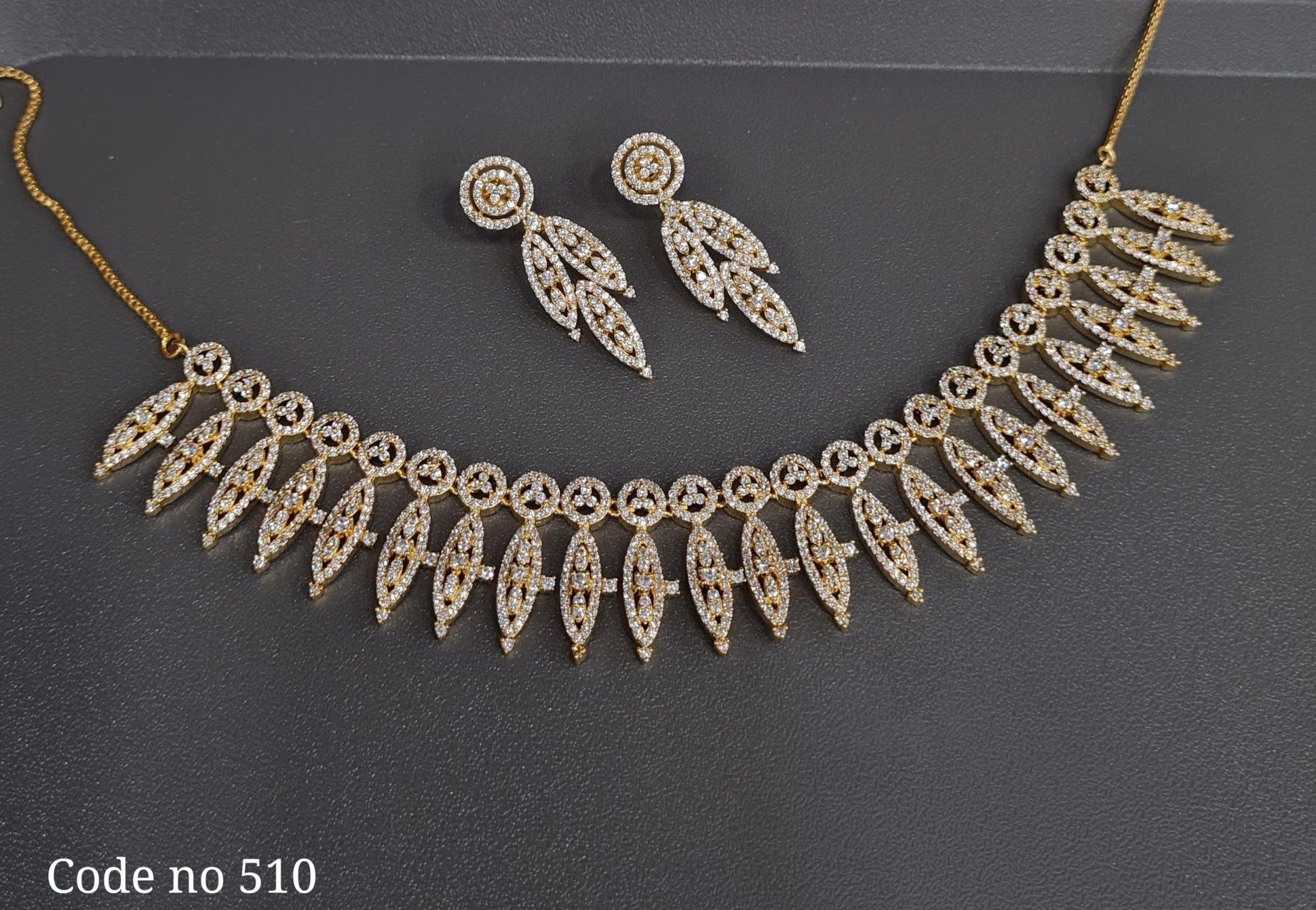 Cz Necklace 03950 - KRISHNA'S SWETA JEWELLERY