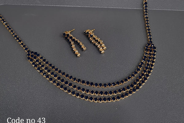 Cz Necklace 03954 - KRISHNA'S SWETA JEWELLERY