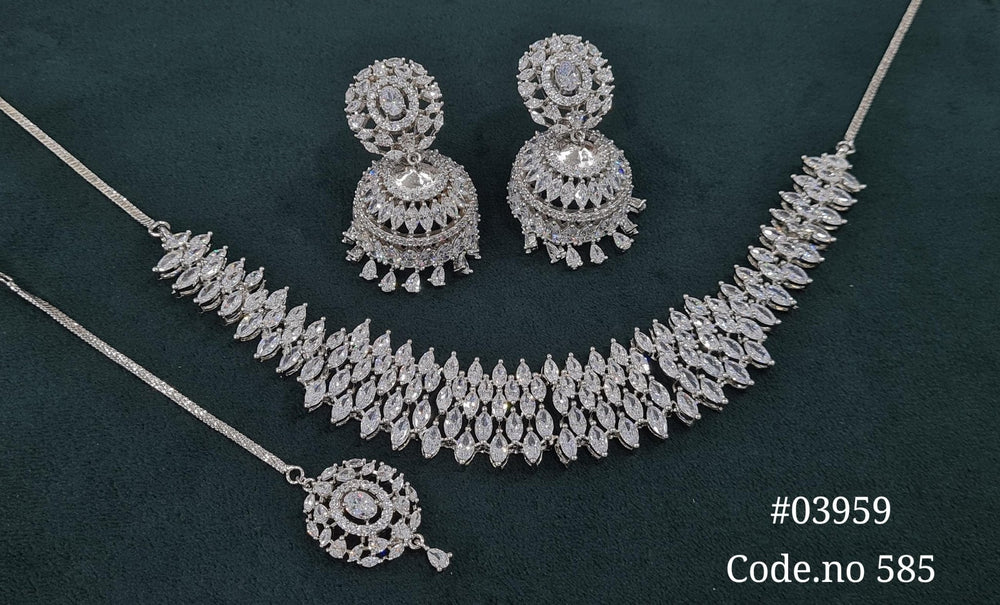 Cz Necklace 03959 - KRISHNA'S SWETA JEWELLERY