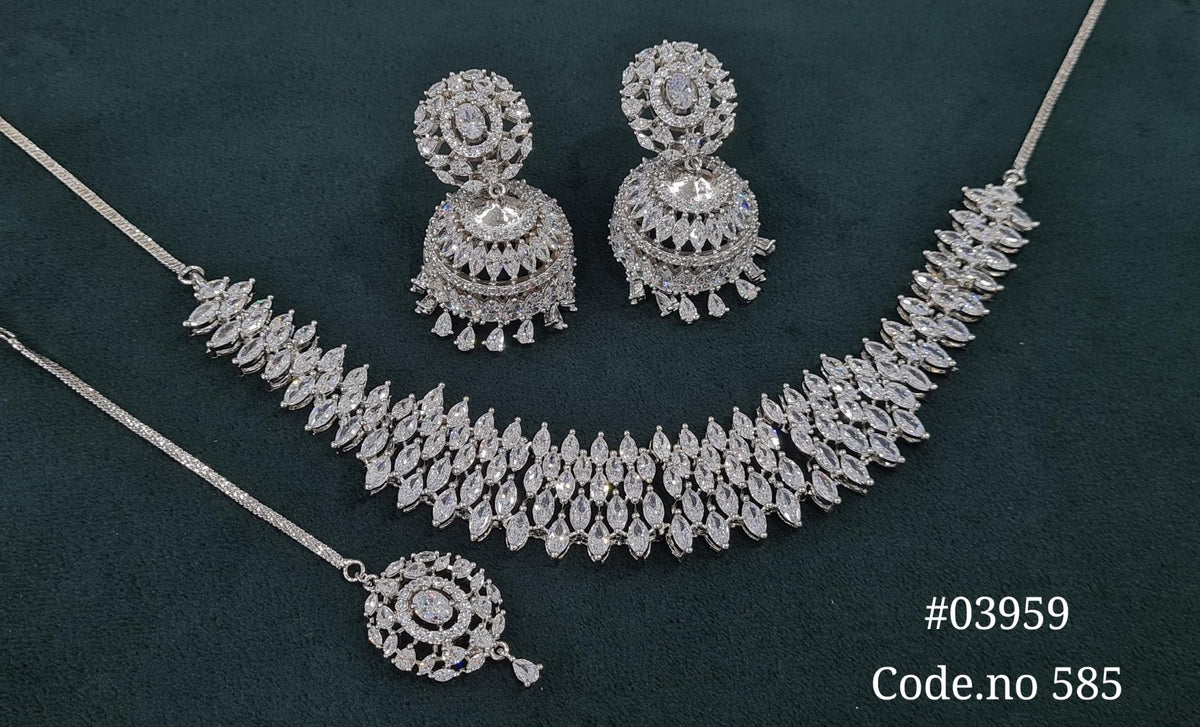 Cz Necklace 03959 - KRISHNA'S SWETA JEWELLERY