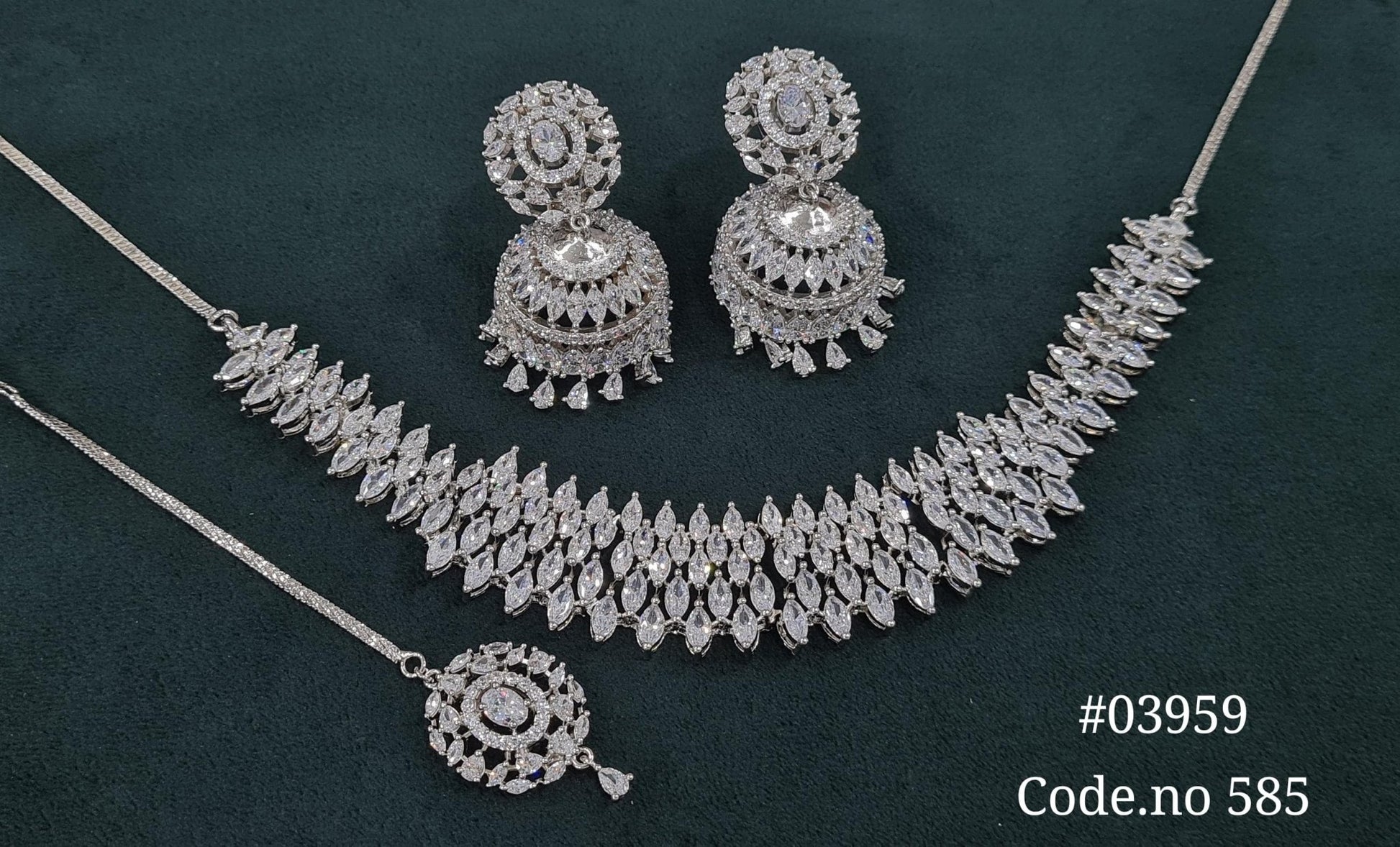 Cz Necklace 03959 - KRISHNA'S SWETA JEWELLERY