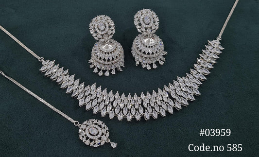 Cz Necklace 03959 - KRISHNA'S SWETA JEWELLERY