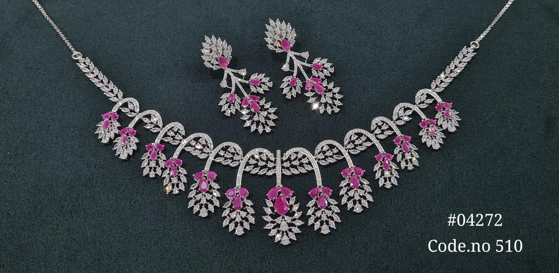 Cz Necklace 04272 - KRISHNA'S SWETA JEWELLERY