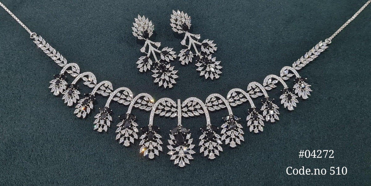 Cz Necklace 04272 - KRISHNA'S SWETA JEWELLERY