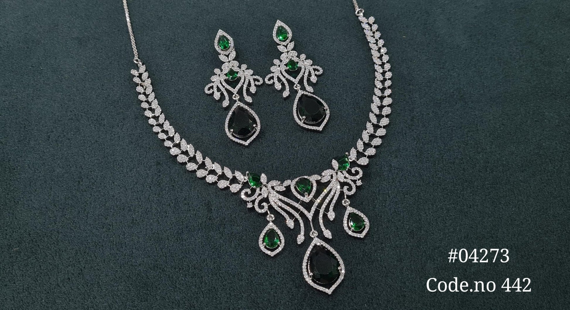 Cz Necklace 04273 - KRISHNA'S SWETA JEWELLERY
