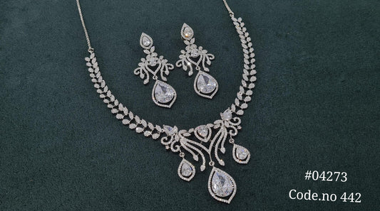 Cz Necklace 04273 - KRISHNA'S SWETA JEWELLERY