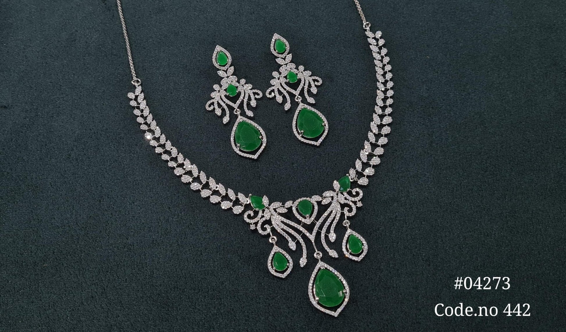 Cz Necklace 04273 - KRISHNA'S SWETA JEWELLERY