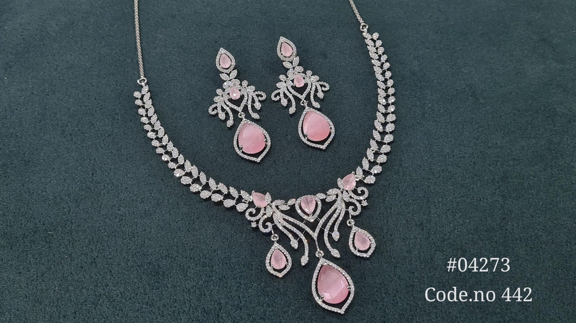 Cz Necklace 04273 - KRISHNA'S SWETA JEWELLERY