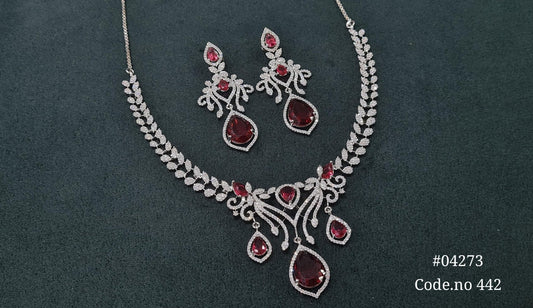 Cz Necklace 04273 - KRISHNA'S SWETA JEWELLERY