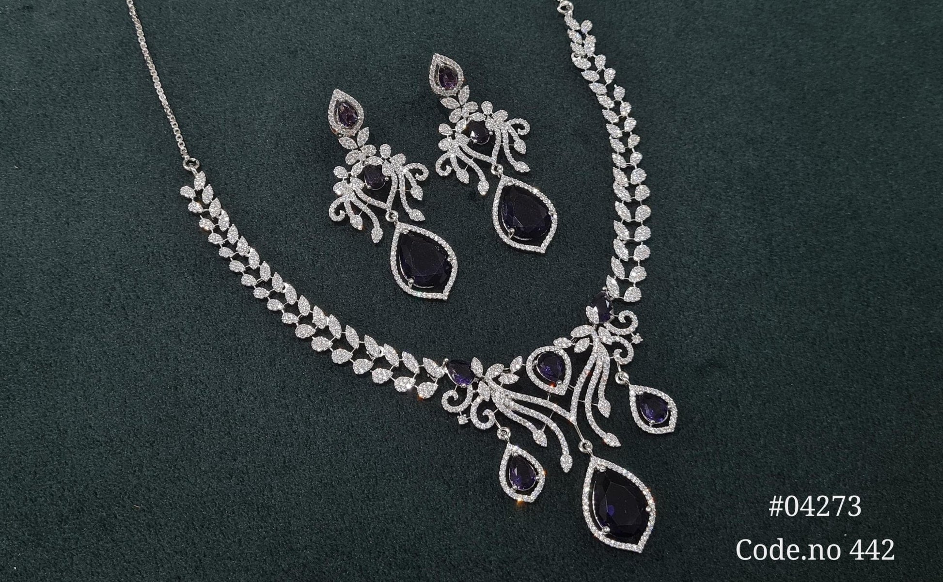 Cz Necklace 04273 - KRISHNA'S SWETA JEWELLERY