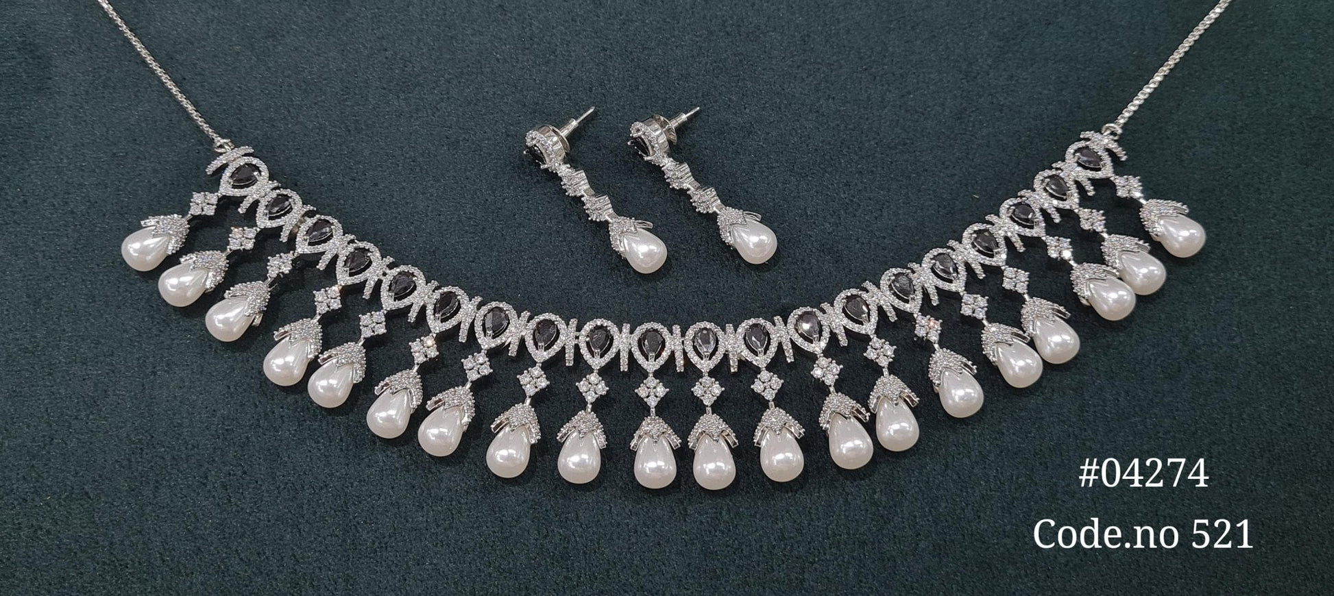 Cz Necklace 04274 - KRISHNA'S SWETA JEWELLERY