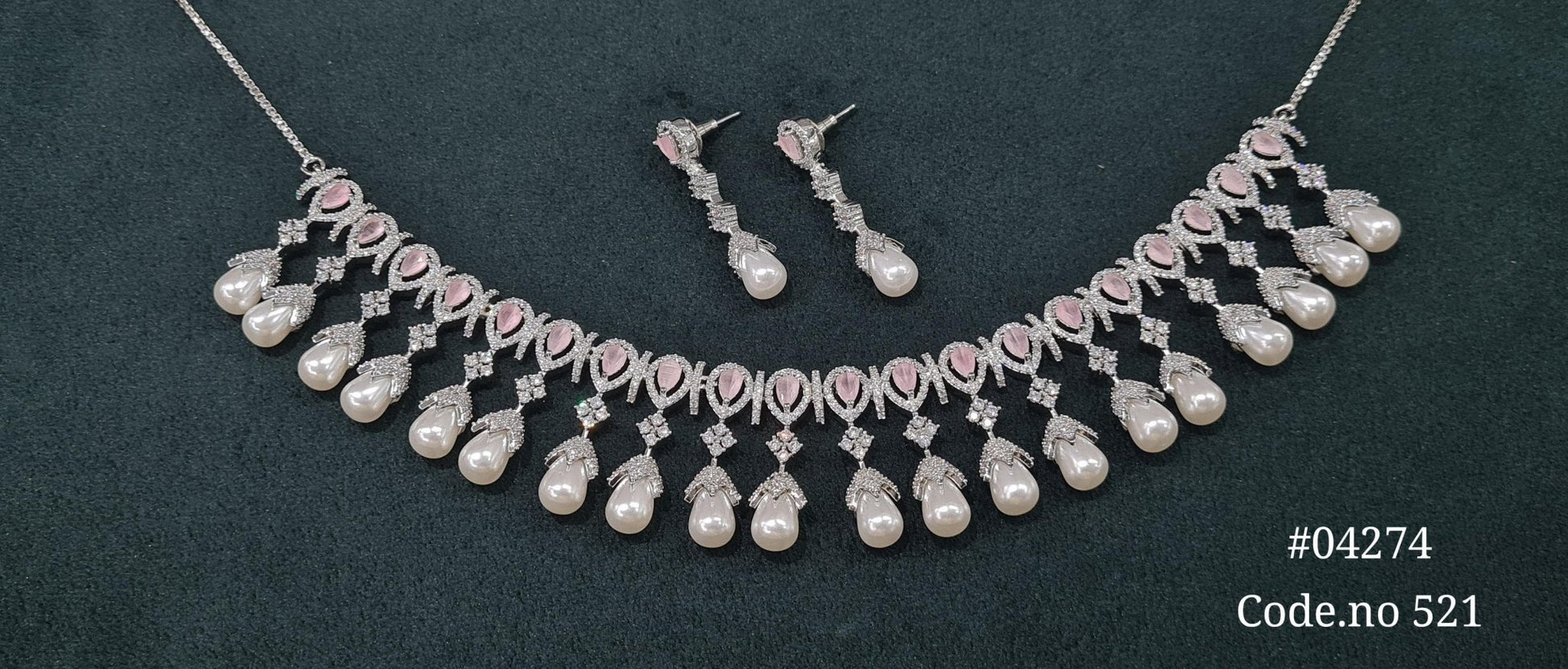 Cz Necklace 04274 - KRISHNA'S SWETA JEWELLERY