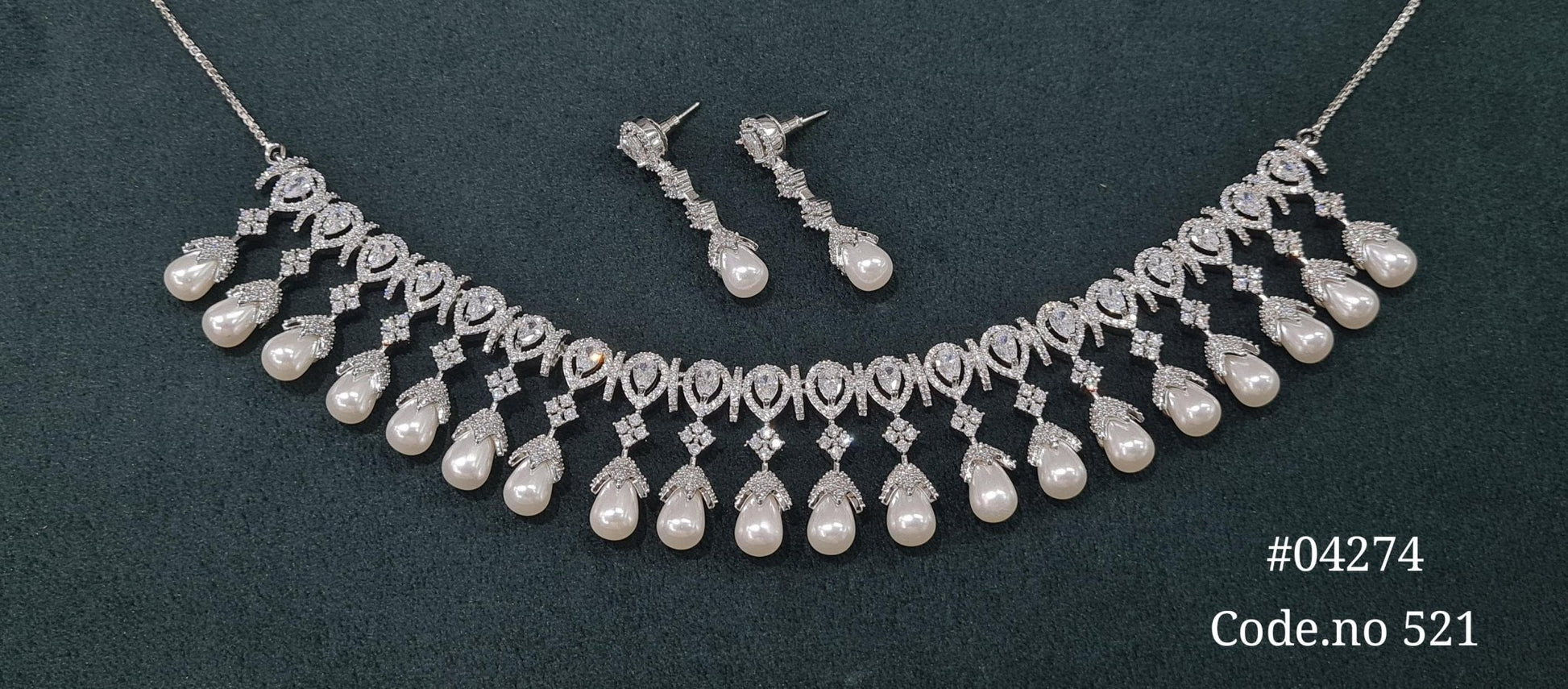 Cz Necklace 04274 - KRISHNA'S SWETA JEWELLERY