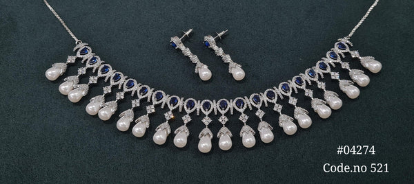Cz Necklace 04274 - KRISHNA'S SWETA JEWELLERY