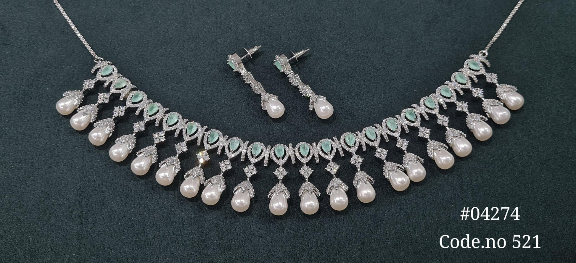 Cz Necklace 04274 - KRISHNA'S SWETA JEWELLERY