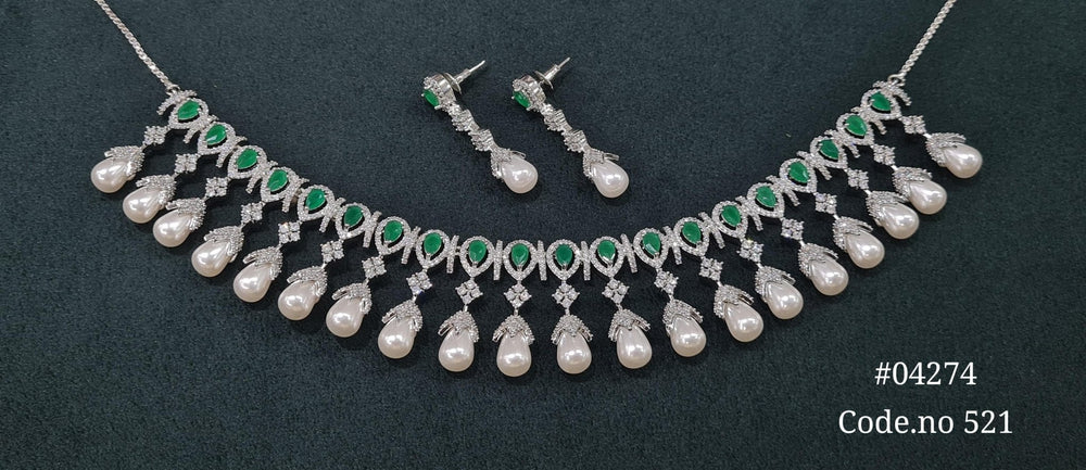 Cz Necklace 04274 - KRISHNA'S SWETA JEWELLERY