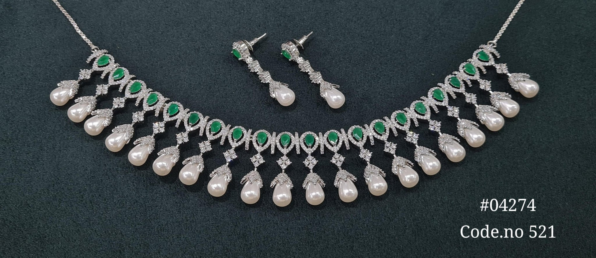 Cz Necklace 04274 - KRISHNA'S SWETA JEWELLERY