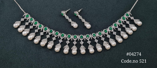 Cz Necklace 04274 - KRISHNA'S SWETA JEWELLERY