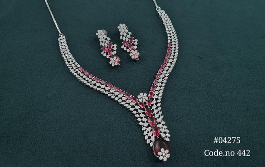 Cz Necklace 04275 - KRISHNA'S SWETA JEWELLERY