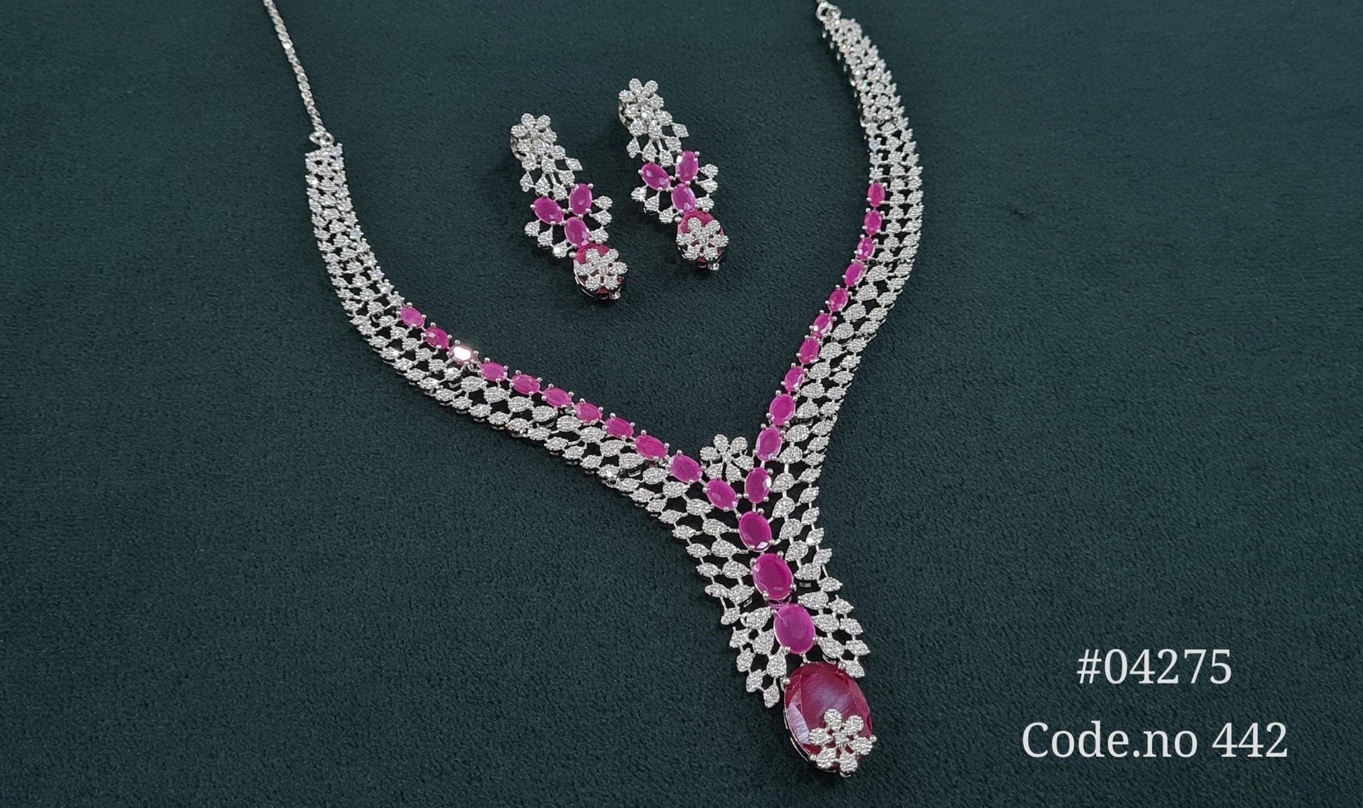 Cz Necklace 04275 - KRISHNA'S SWETA JEWELLERY