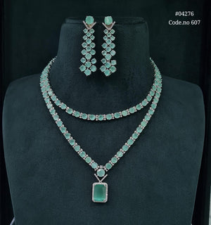 Cz Necklace 04276 - KRISHNA'S SWETA JEWELLERY