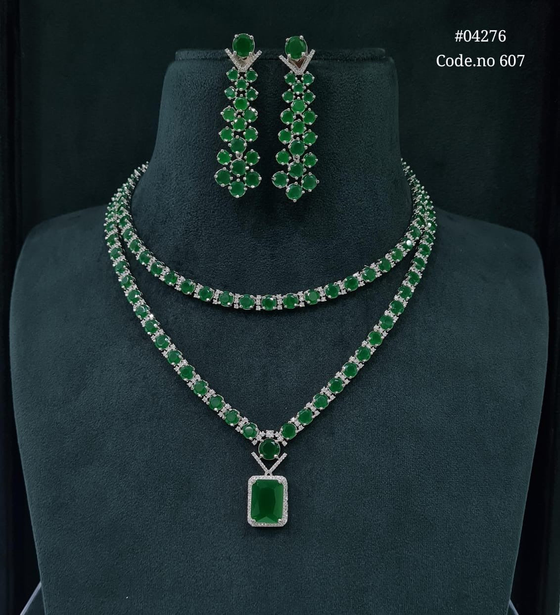 Cz Necklace 04276 - KRISHNA'S SWETA JEWELLERY