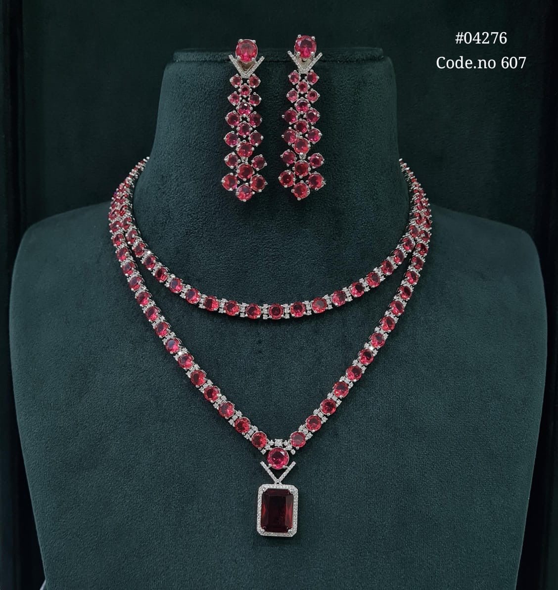 Cz Necklace 04276 - KRISHNA'S SWETA JEWELLERY