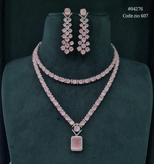 Cz Necklace 04276 - KRISHNA'S SWETA JEWELLERY