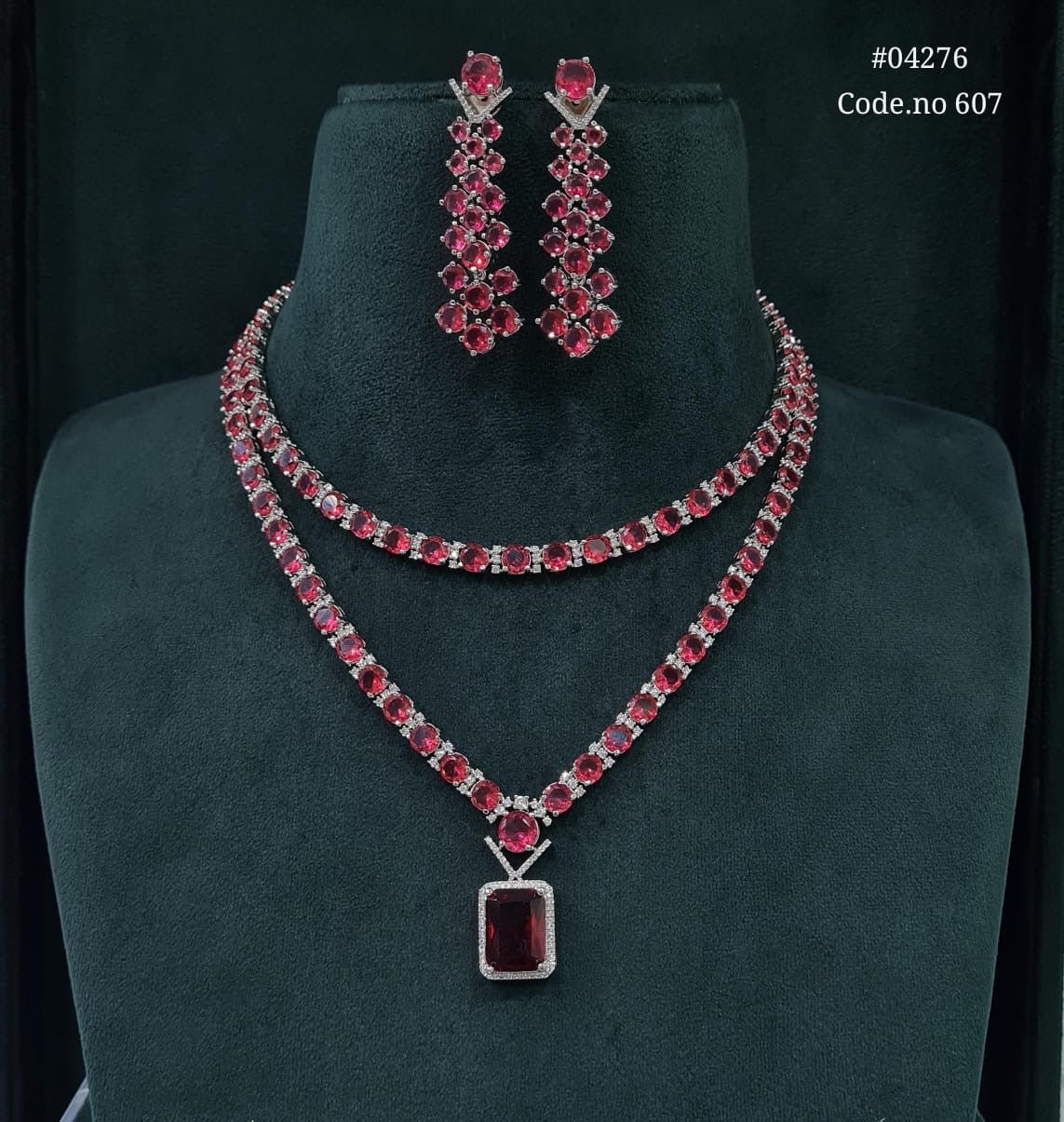 Cz Necklace 04276 - KRISHNA'S SWETA JEWELLERY