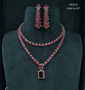 Cz Necklace 04276 - KRISHNA'S SWETA JEWELLERY