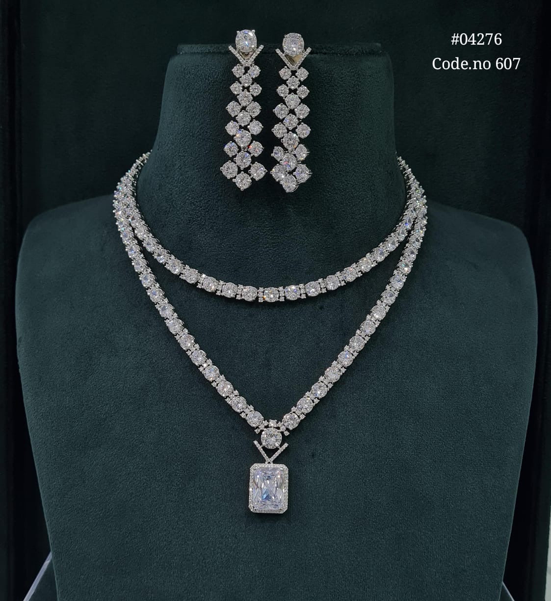 Cz Necklace 04276 - KRISHNA'S SWETA JEWELLERY