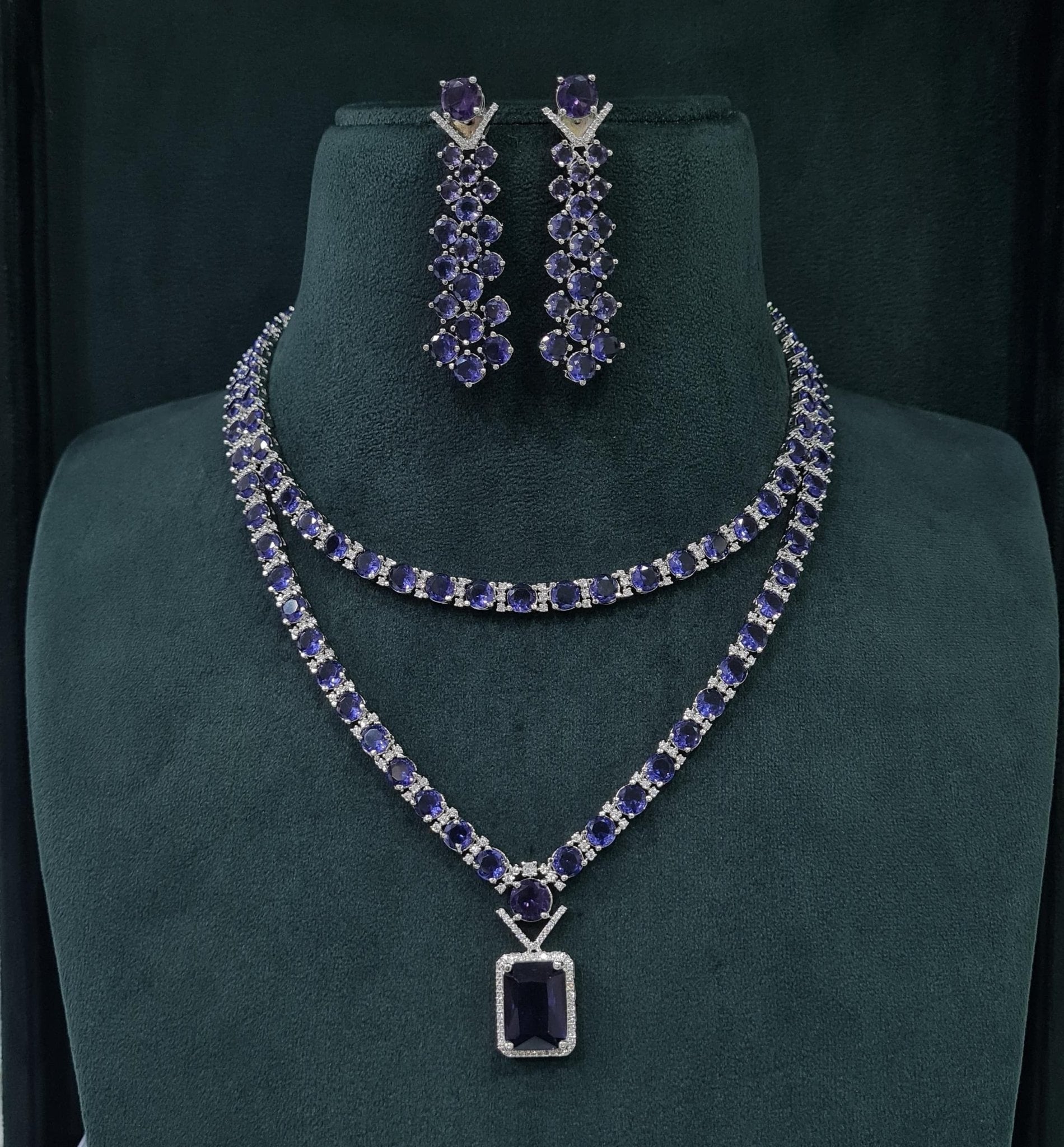 Cz Necklace 04276 - KRISHNA'S SWETA JEWELLERY