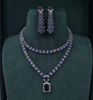 Cz Necklace 04276 - KRISHNA'S SWETA JEWELLERY