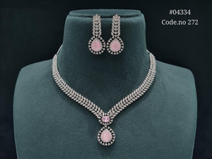 Cz Necklace 04334 - KRISHNA'S SWETA JEWELLERY