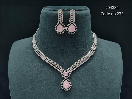 Cz Necklace 04334 - KRISHNA'S SWETA JEWELLERY