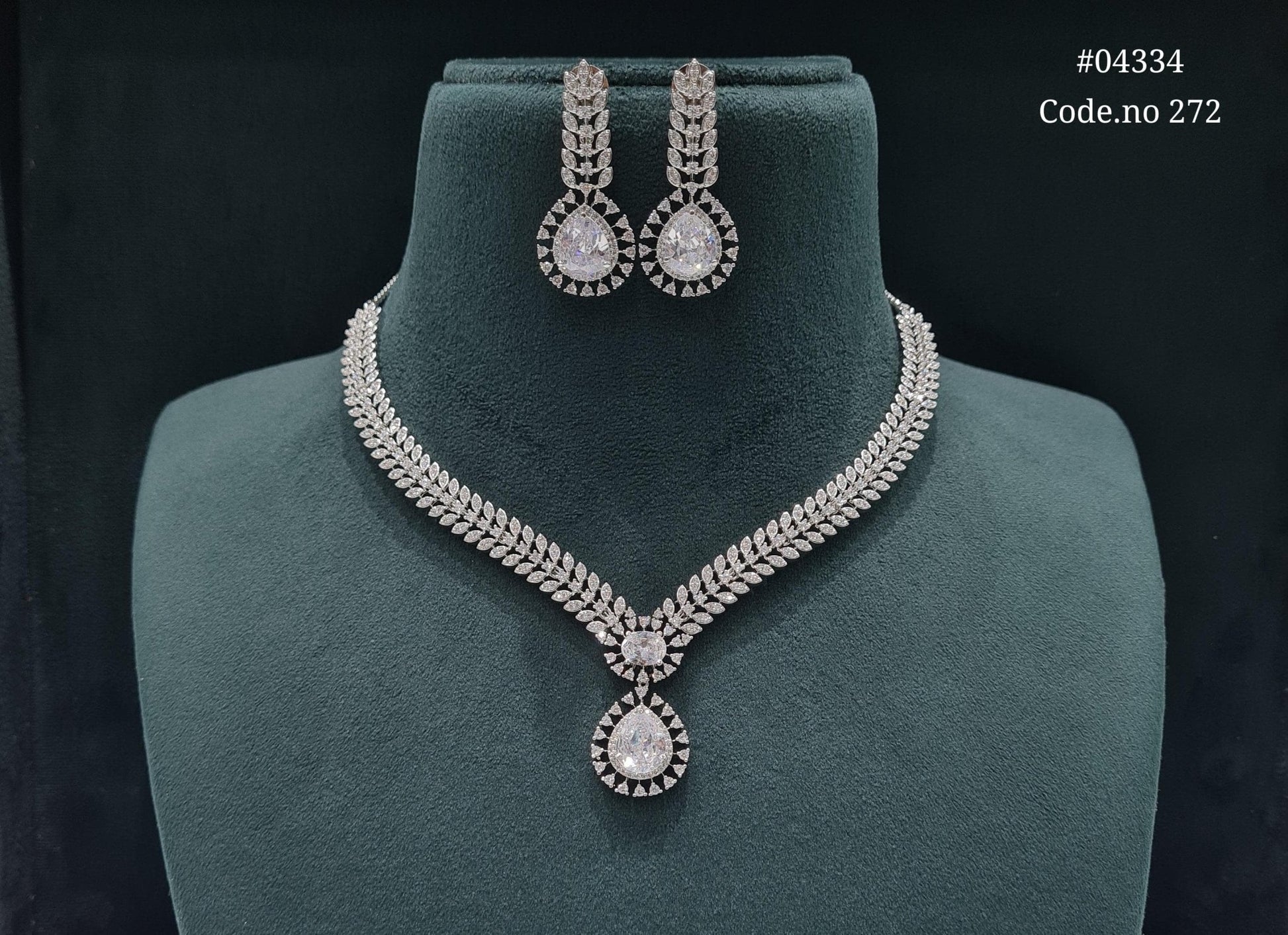 Cz Necklace 04334 - KRISHNA'S SWETA JEWELLERY
