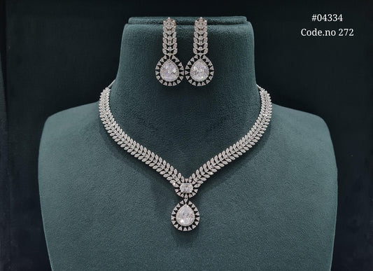 Cz Necklace 04334 - KRISHNA'S SWETA JEWELLERY