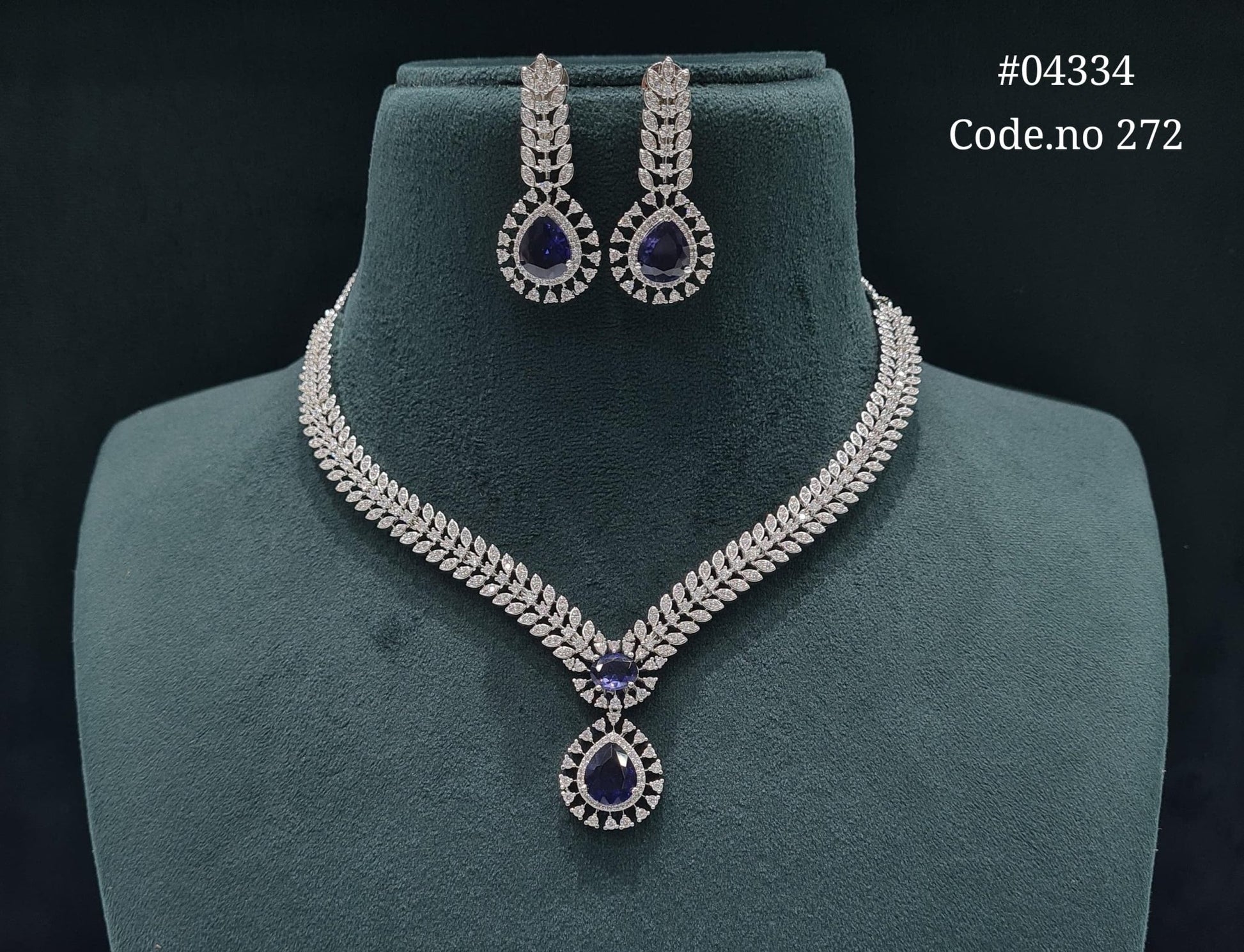 Cz Necklace 04334 - KRISHNA'S SWETA JEWELLERY