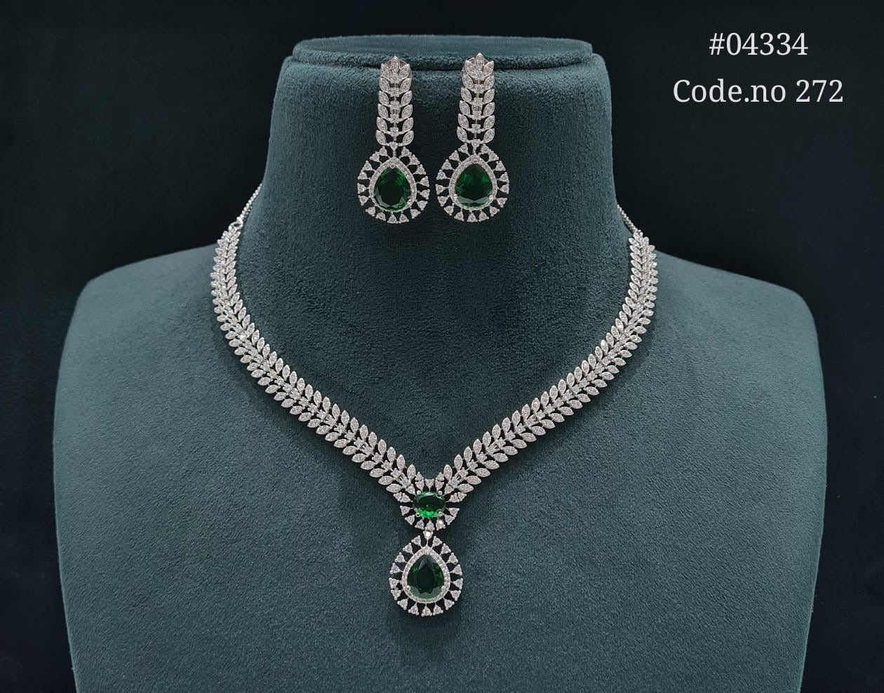 Cz Necklace 04334 - KRISHNA'S SWETA JEWELLERY