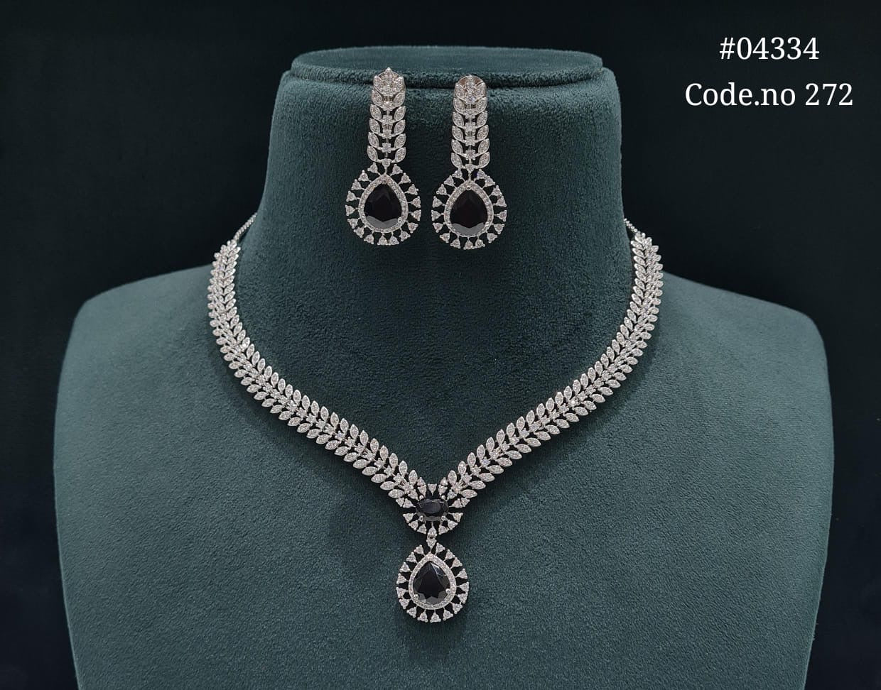 Cz Necklace 04334 - KRISHNA'S SWETA JEWELLERY