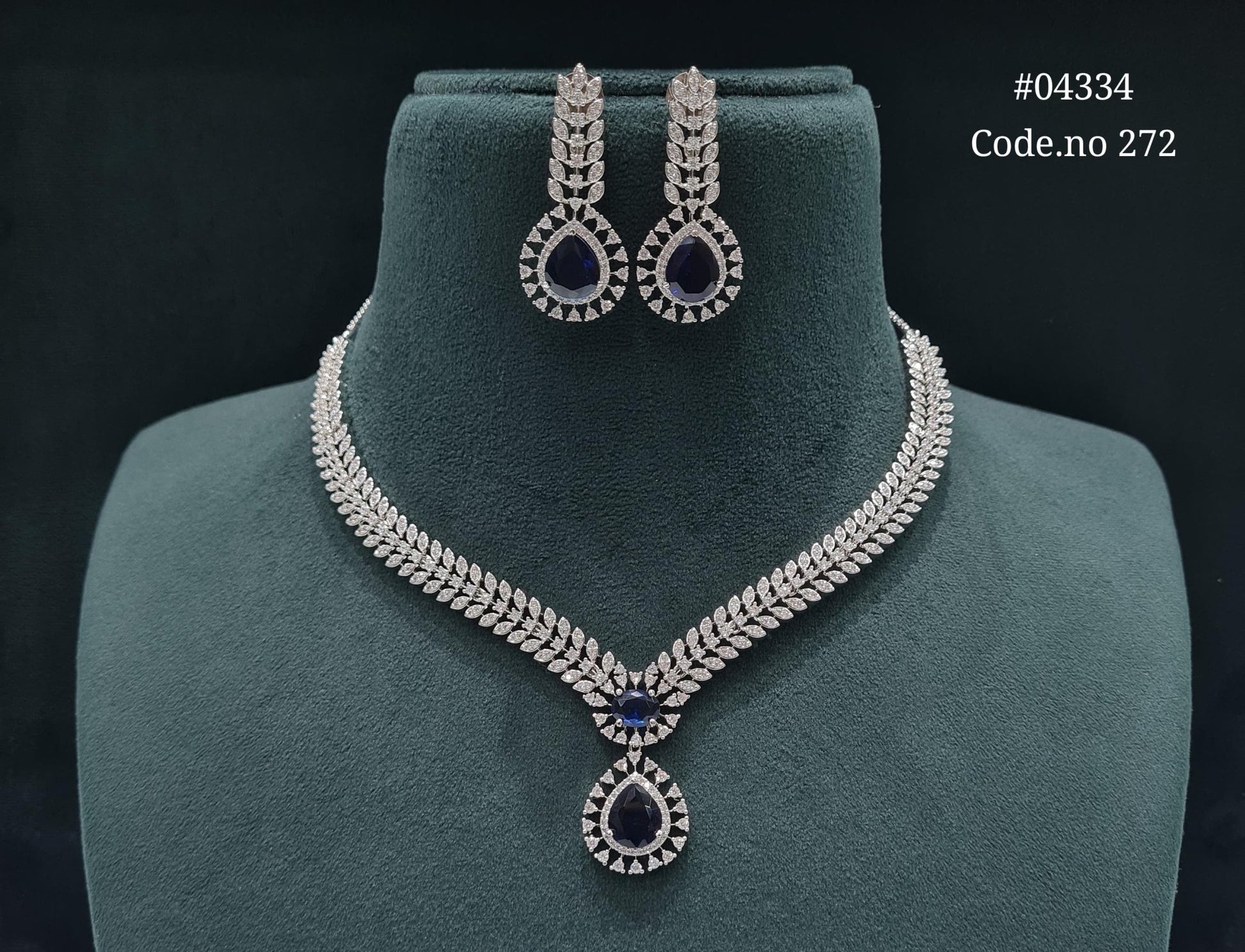 Cz Necklace 04334 - KRISHNA'S SWETA JEWELLERY