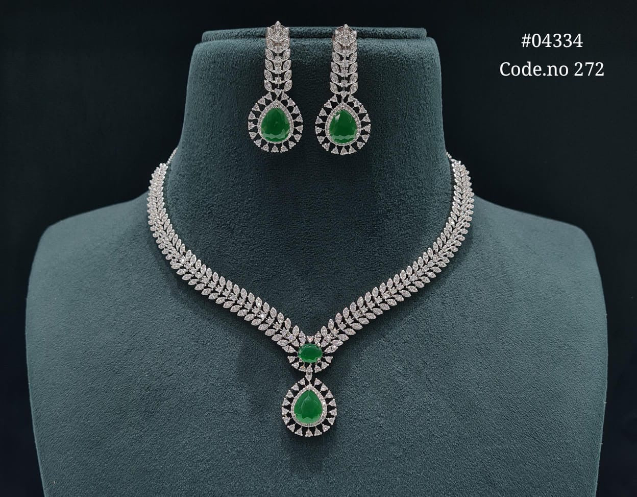 Cz Necklace 04334 - KRISHNA'S SWETA JEWELLERY