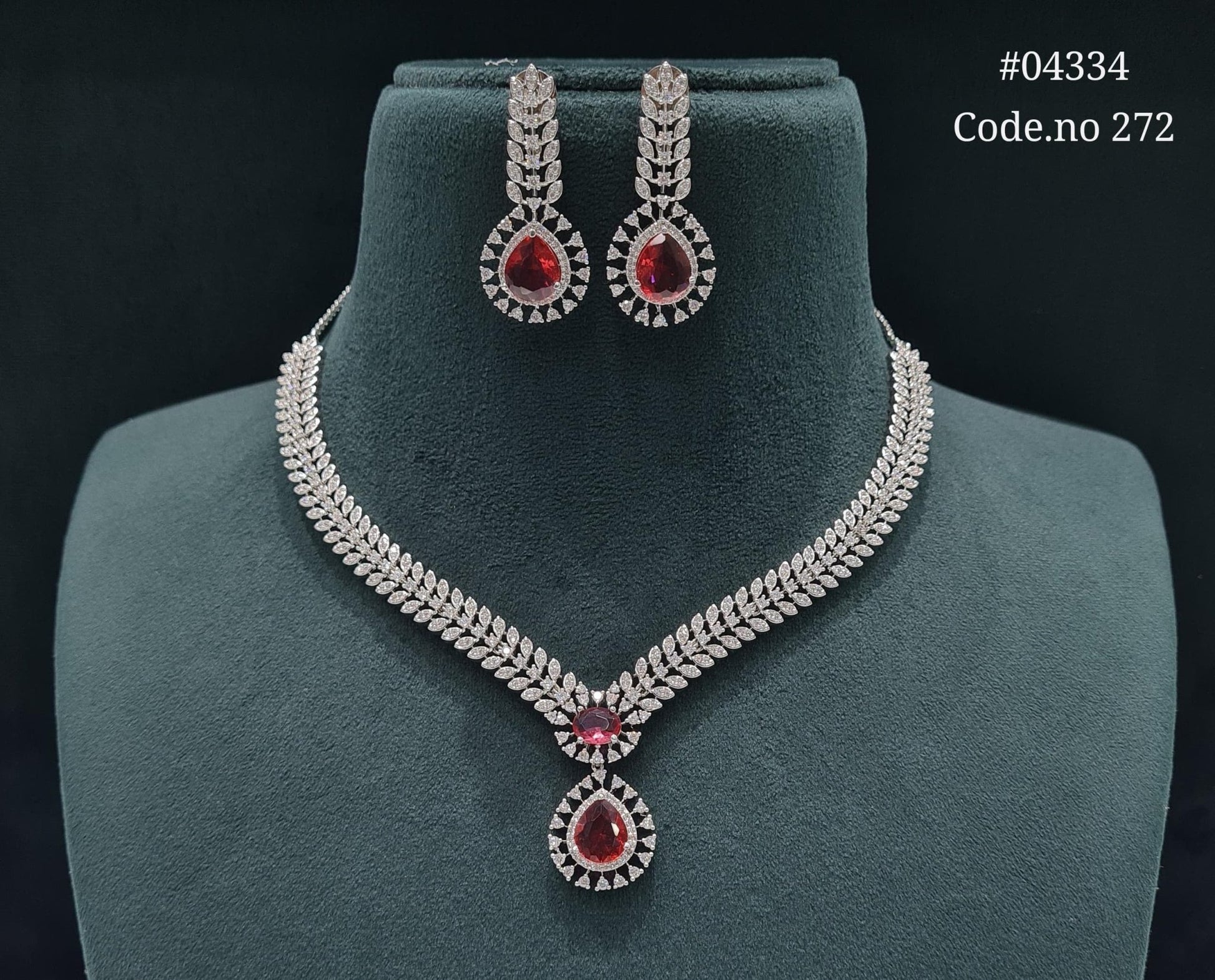 Cz Necklace 04334 - KRISHNA'S SWETA JEWELLERY