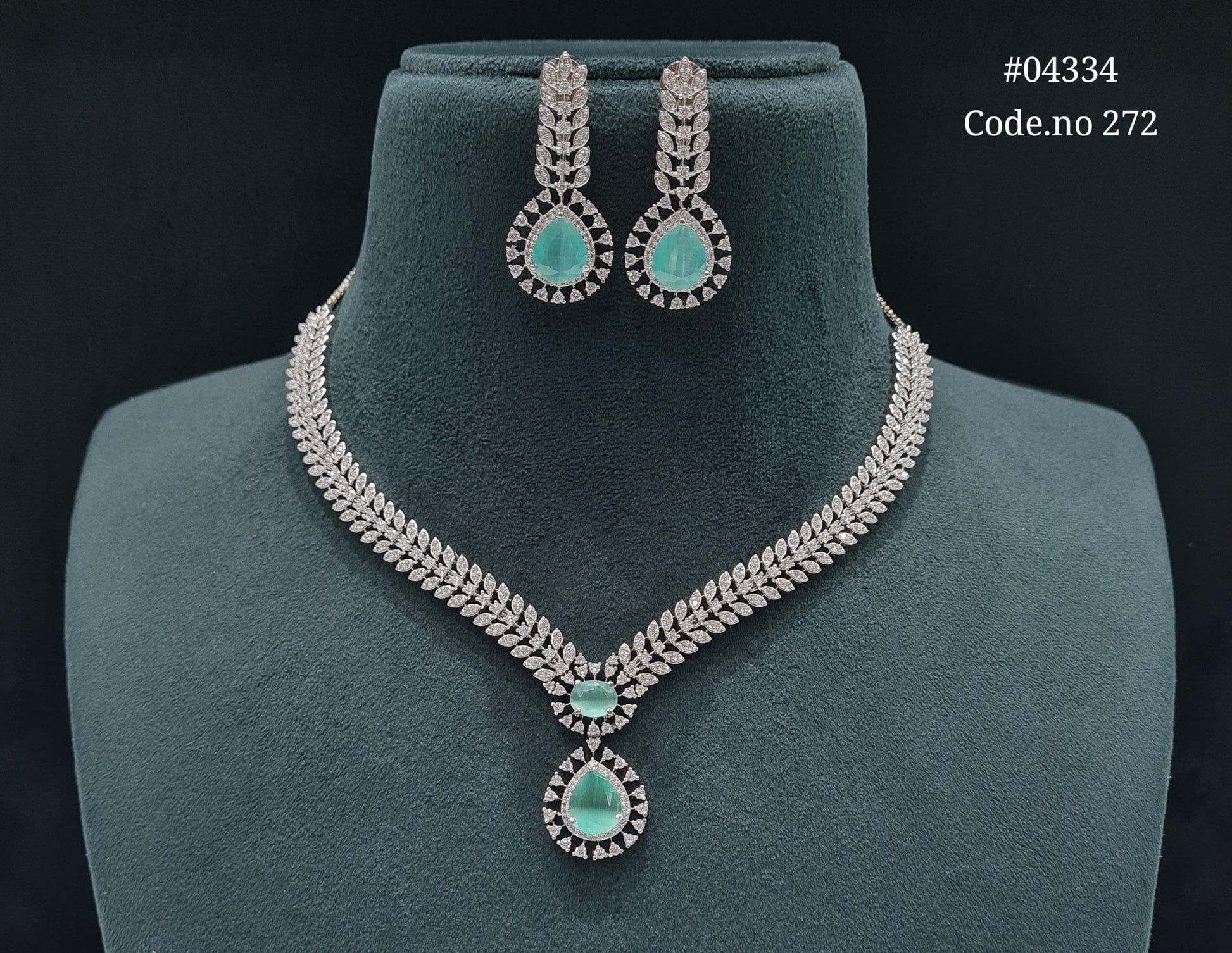 Cz Necklace 04334 - KRISHNA'S SWETA JEWELLERY