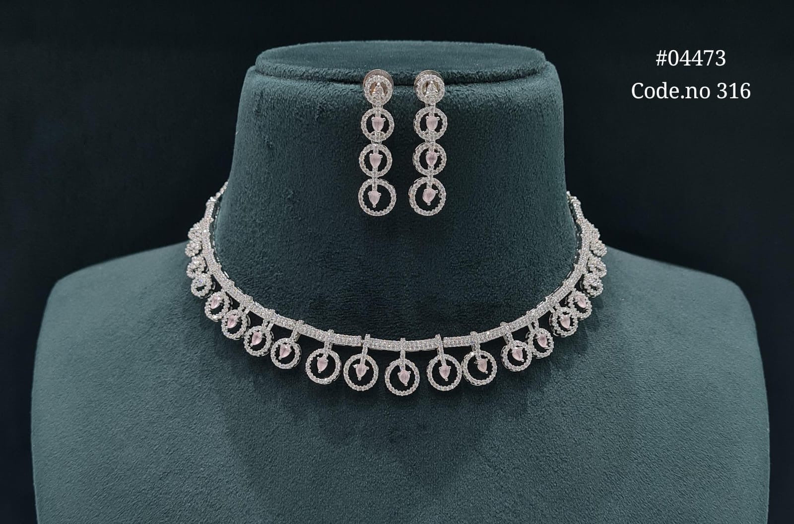 Cz Necklace 04473 - KRISHNA'S SWETA JEWELLERY