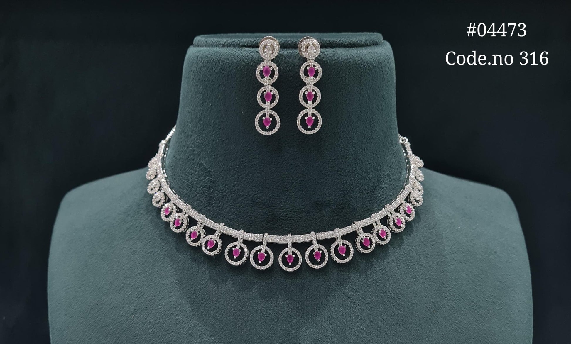 Cz Necklace 04473 - KRISHNA'S SWETA JEWELLERY