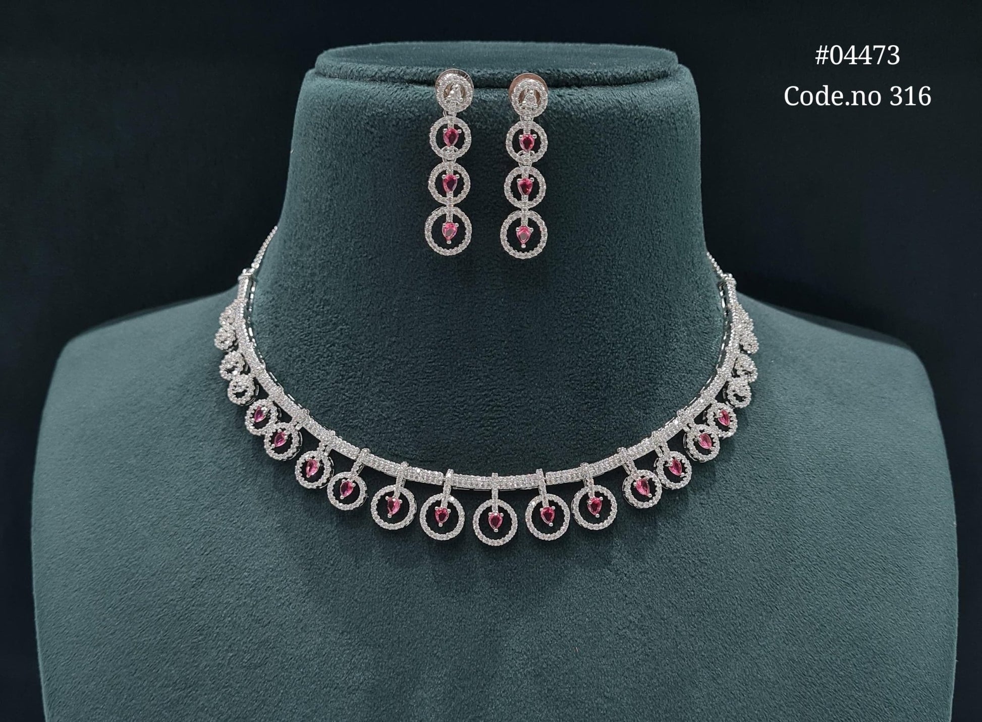 Cz Necklace 04473 - KRISHNA'S SWETA JEWELLERY